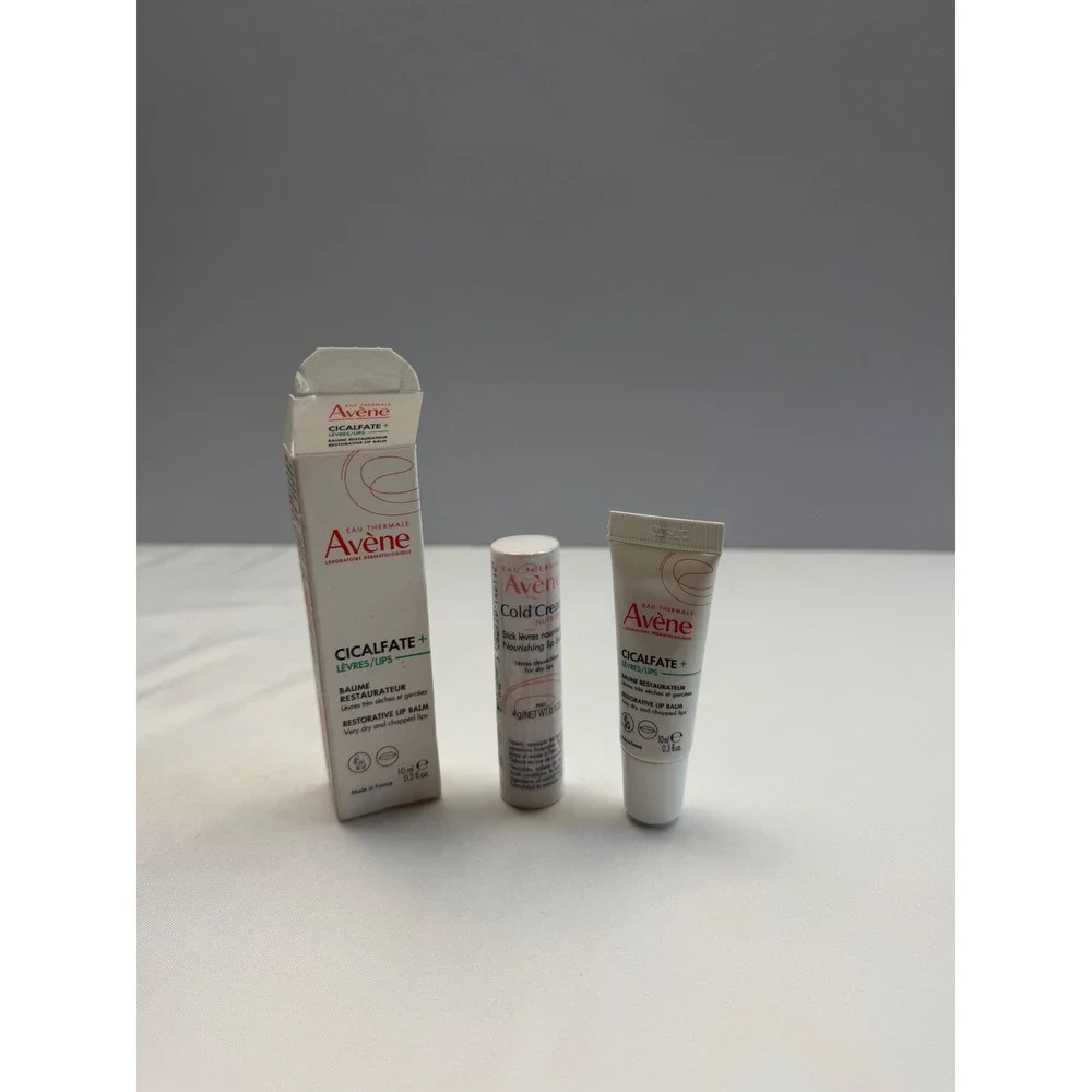 Avene Lip Care Set Cold Cream Nourishing Balm 4g & Cicalfate+ Restorative Balm‎